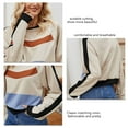 thumbnail image 3 of Women Long Sleeve Blouse, Women Sweatshirt Round Neck Matching Color Loose Fit Pullover For Daily ANGGREK No, 3 of 7