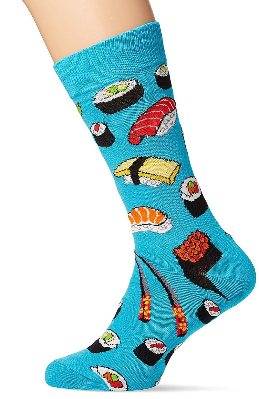 Socksmith Mens Novelty Crew Socks Sushi Bright Blue, Mens Sock size
