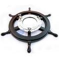 thumbnail image 1 of Wooden Ship Wheel (Full Black Painted) - Aluminum Porthole Mirror (Nickel Polished) - (48 Inches), 1 of 4