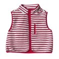 thumbnail image 2 of Womens Striped Sherpa Vest Warm Sleeveless Zip Jacket Fall Winter Outfits (White L), 2 of 4