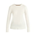 thumbnail image 3 of Free Assembly Women’s and Women's Plus Cozy Yarn Crewneck Sweater with Long Sleeves, Lightweight, Sizes XS-4X, 3 of 5