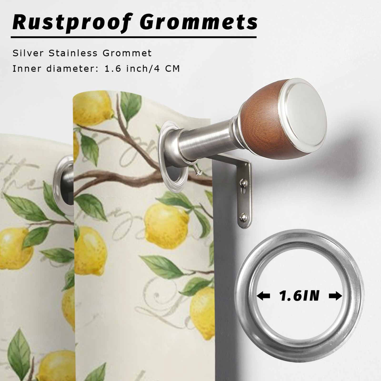 Outdoor Curtains for Patio Waterproof, Lemon Gnomes Windproof Pravicy Outside Porch Blackout Curtain, Summer Tropical Lemon Fruits Farmhouse Sun Blocking Grommets Curtains 2 Panels 54"x108"