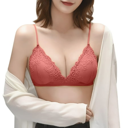 

wendunide bras for women Women Anti Expansion Underwear Push Up Adjustable Top No Steel Rings Push Up Lace Bra Bra Red One Size