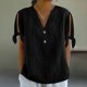 thumbnail image 5 of Camisola de Color Sólido de Ajuste Suelto de Algodón de las Mujeres sin Mangas, Casual Cuello Redondo Superior, 5 of 6