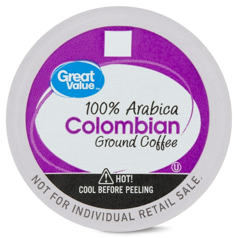 Great Value 100% Arabica Colombian Medium Dark Roast Coffee Pods