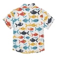 thumbnail image 2 of Dailycode Small Short Sleeve Button Down Shirts Cartoon Fishes Swimming Casual Shirt 3-10 Years, 2 of 9