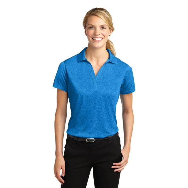 Sport-Tek Women's Heather Contender Polo M Blue Wake Heather