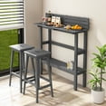 thumbnail image 2 of Costway Table de Bar d'Extérieur de 48 Pouces avec Tablette de Rangement et Patins de Pieds Ajustables pour Spa Gris, 2 of 10