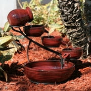 Smart Solar Lava Red Finish Lava Ceramic Solar Cascade