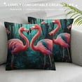 thumbnail image 3 of Patifu Pack  Pillow Covers  Square Throw Pillow Cases Velvet Decorative Cushion Covers for Home Sofa Bed Couch (Flamingo) 12x12in, 3 of 5