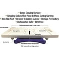 thumbnail image 4 of Karving King Deluxe Dripless Cutting Board 3 in 1 System Non-Slip Feet & Spikes Hold Food in Place while Carving Juice Groove Fills Drip Collection Drawer for Gravy & Digital Meat Thermometer - Blue, 4 of 8