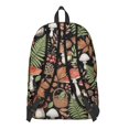 thumbnail image 3 of Mushroom and Basket Black Pattern Backpack for School, Cute School Bag with Adjustable Shoulder Straps and Padded Back, 15.7"x11.8"x5.5", 3 of 5