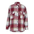 thumbnail image 4 of 2024 Autumn and Winter Fashion Plaid Jackets for Womens Plus Size Casual Pockets Printed Long Sleeve Tops Jacket Plaid Coat, 4 of 6