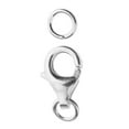 thumbnail image 2 of 1 Piece Double Circle Lobster Clasp Closure Jewelry Findings Crafts - Sliver, 9mm, 2 of 8