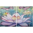 thumbnail image 2 of 24 Inch Length Kitchen Curtains Butterflies Lotus 2 Panels Half Window Sheer Curtains Rod Pocket Farmhouse Short Drapes for Bathroom Cafe Basement Home Decor, 2 of 7