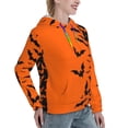thumbnail image 6 of Daiia Halloween Bats Pattern Women's Fashion Hoodies & Sweatshirts with Kangaroo Pocket Hooded Sweatshirt with Eye-catching Drawstrings-Medium, 6 of 7