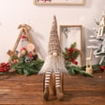 thumbnail image 5 of Long Legged Santa Gnome Doll with Rudolph, 17" Brown Faceless Christmas Decor with Bearded Hat, Holiday Gift Brown, 5 of 6