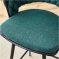thumbnail image 4 of JERFIT Retro Swivel Bar Stools Set of 2 with Breathable Cushions, Antique Green Cotton Linen Upholstery & Black Metal Frame for Kitchen Island, Counter, Dining, 4 of 8