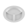 thumbnail image 2 of G.E.T. Heavy-Duty 3 Compartment Plastic Divided Compartment Plates, Deep Sided, 9", White (Set of 12), 2 of 3