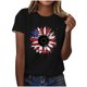 thumbnail image 1 of Tops de Ajuste Suelto para las Mujeres Sudadera Casual Impresa Manga Corta Cuello Redondo Superior, Poliéster, 1 of 7
