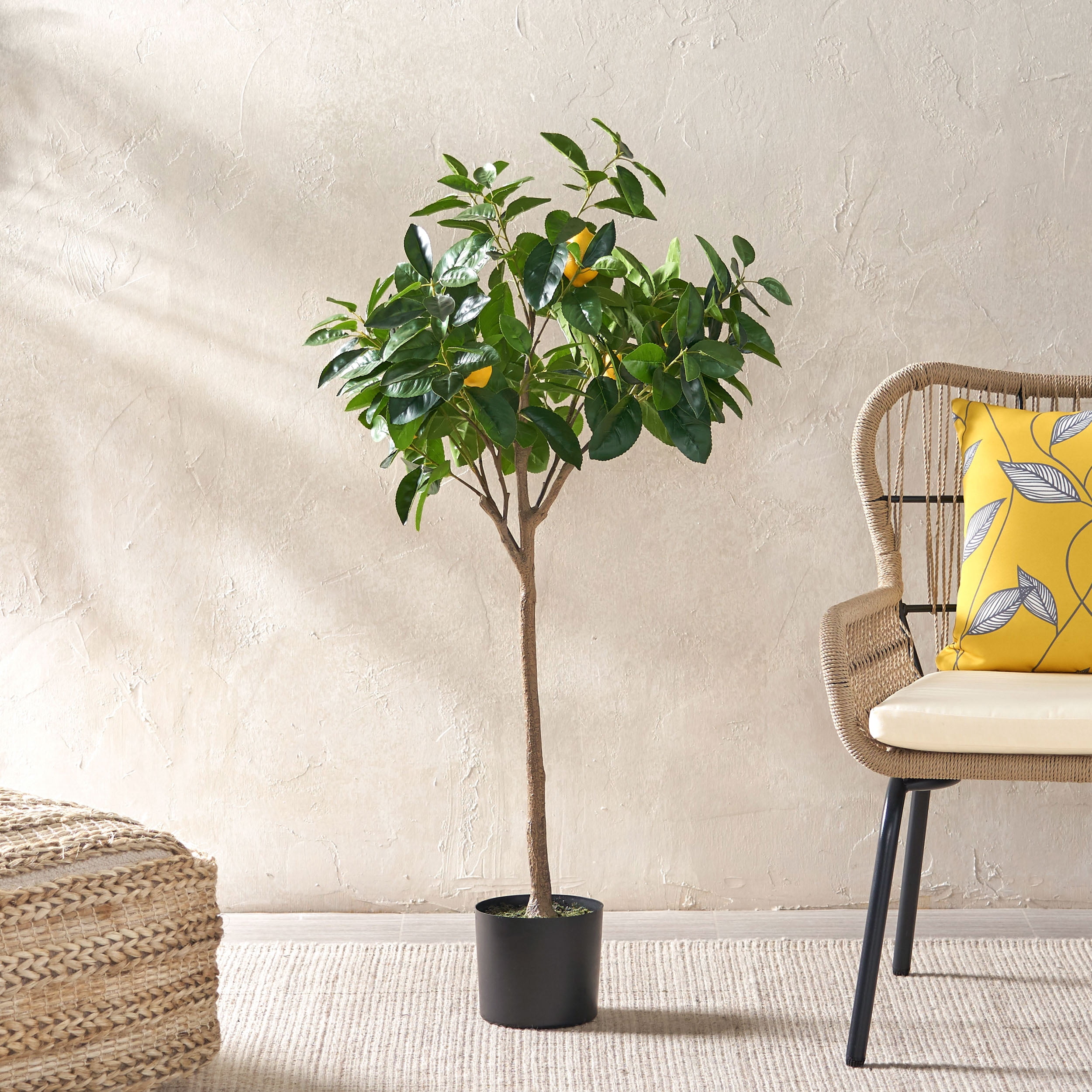Wallowa 4' x 2' Artificial Tabletop Lemon Tree, Green
