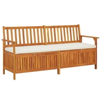 Casafoyer Storage Bench with Cushion 66.9" Solid Wood Acacia