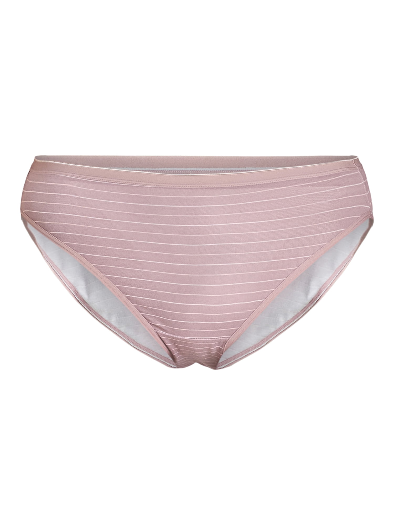 Joyspun Women's Cotton-Blend Hi-Cut Bikini Panties, 6-Pack, Sizes S-XXXL