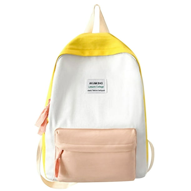 Mochila Escolar Informal De Nailon De Gran Capacidad Y Color Liso
