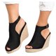thumbnail image 3 of Moda mujer sólido verano señoras cómodas sandalias talón pendiente Casual playa zapatos Wmkox8yii  sa867, 3 of 4