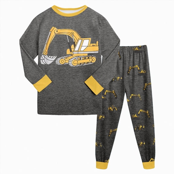 NOLDARES Toddler Baby Boy Clothes Boys Fall Winter Outfits Sweatshirt Cartoon Boy Long Sleeve 2pcs Outfits Set Clothing(Grey,8-9 Y)