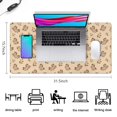 thumbnail image 5 of 31.5x15.7 Inch Gaming Mouse Pad, Non-Slip Stitched Rubber Desk Mat for Desktop & Laptop,Deer Floral Pony Beige Pattern, 5 of 6