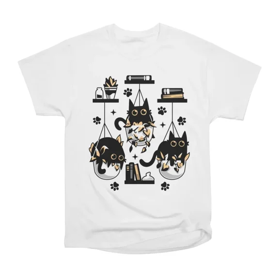 Kittens In Plant Pots Cute Black Cats light T-Shirt Tee Gift For Him Merch For Her Apparel
