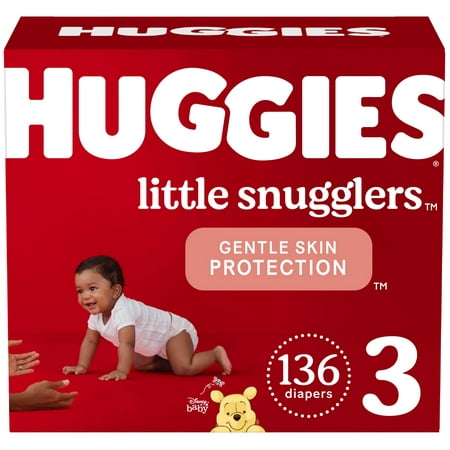 Huggies Little Snugglers Baby Diapers, Size 3, 136 Ct