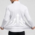thumbnail image 4 of Fengqque Men's Solid Color 1/4 Zip Long Sleeve Athletic Shirts Stretch Quick Dry Lightweight Fitness Top for Outdoor Sports White XL, 4 of 9
