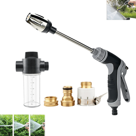 High Pressure Washer, Adjustable High‑Pressure Hose Nozzle Set with Metal 3‑Way Connector, Ideal for Car Washing, Garden Watering and Outdoor Cleaning