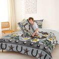 thumbnail image 5 of jejeloiu Rustic Horseshoe Daisy Pattern Queen Comforter Set Kids,Farmhouse Western Print Bedding Comforter Set For Boy,Reversible,3 Pieces, 5 of 8
