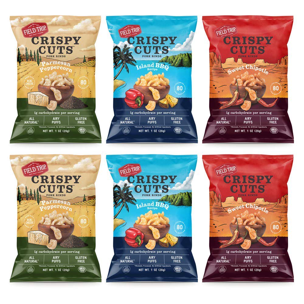 Field Trip, Crispy Cuts Sampler, Pork Rinds, Paleo, Keto Snacks, Low