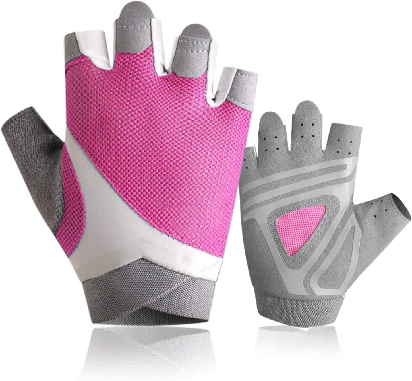 Exercise Gloves Women Pink Workout Gloves Lightweight Breathable Anti