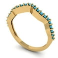 thumbnail image 2 of 0.23 ctw Wedding Band for Women - 18K Yellow Gold Simulated Turquoise Stackable Eternity Ring, 2 of 6
