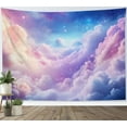 thumbnail image 3 of HVEST Fantasy Cloud Tapestry Wall Hanging Purple Pink Pastel Sky Cloud Wall Tapestry for Bedroom Nature Landscape Tapestry for Living Room College Dorm Home Decor,92.5x70.9 inch, 3 of 5
