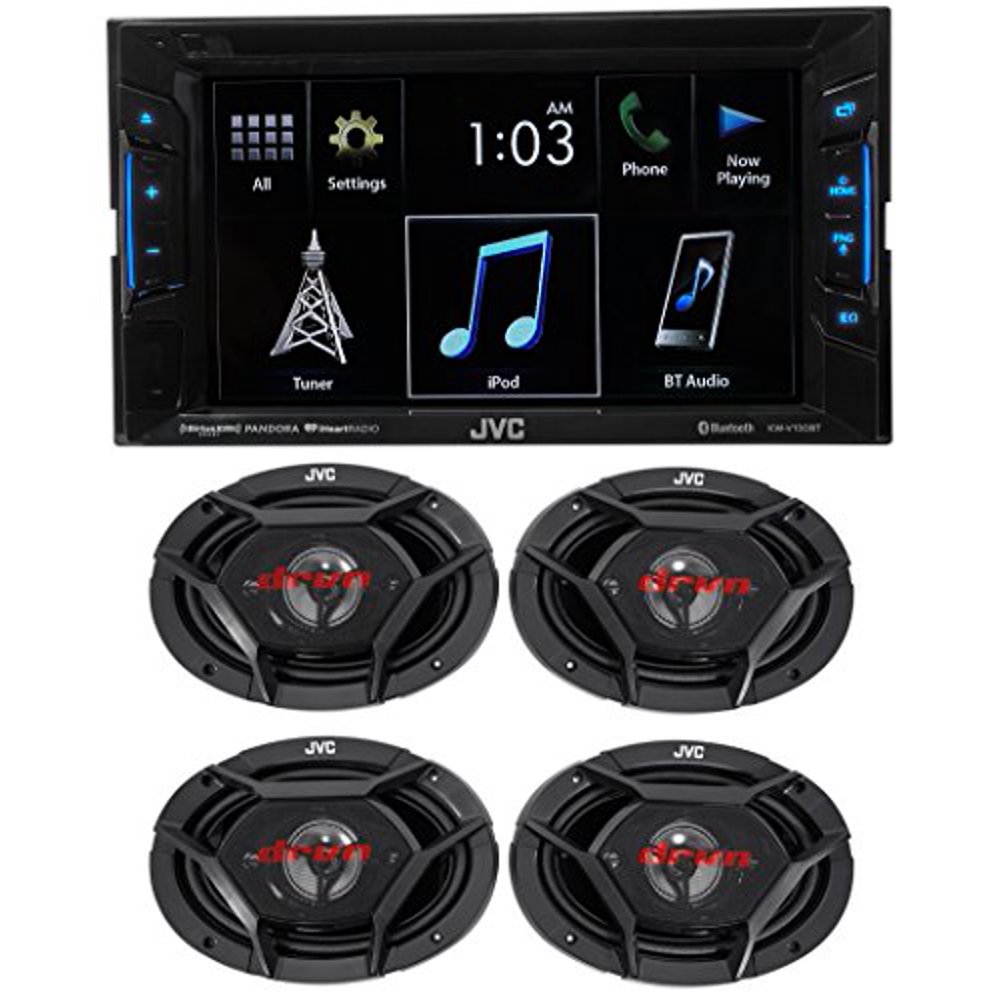 JVC Double DIN Bluetooth InDash DVD/CD/AM/FM Car Stereo w/ 6.2" Clear