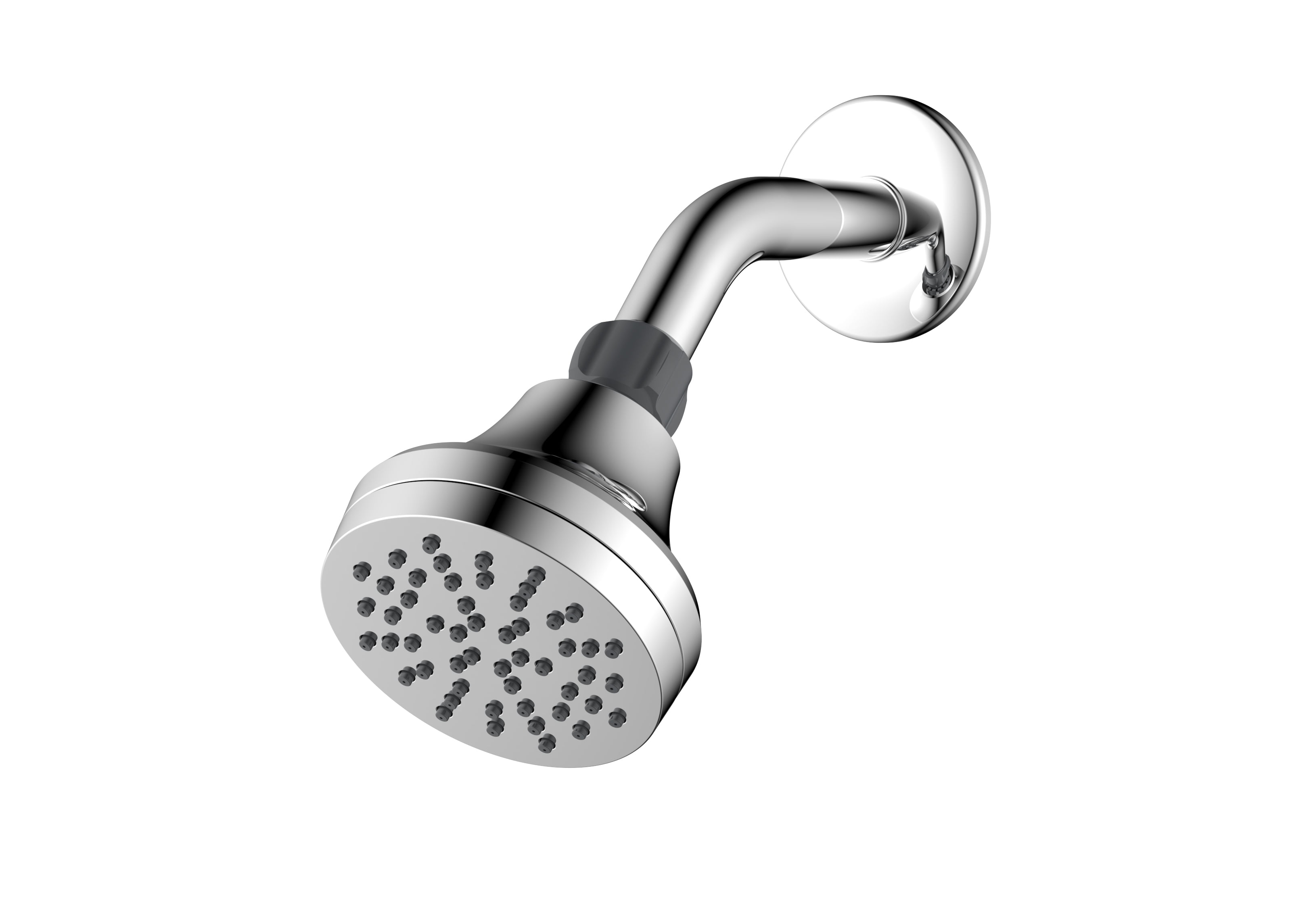 Mainstays Single Setting Shower Head in Chrome with Rub-clean Nozzles