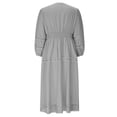 thumbnail image 5 of Efsteb Fall Fashion 2025 V Neck Lace Dress for Women Loose Long Sleeve Mini Dresses Casual Elegant Hollow Beach Dress (Gray,S), 5 of 6