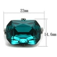 thumbnail image 2 of IP Light Black (IP Gun) Stainless Steel Ring with Top Grade Crystal in Blue Zircon for Women Blue Zircon Stone Color Style TK2998 Size 10, 2 of 4