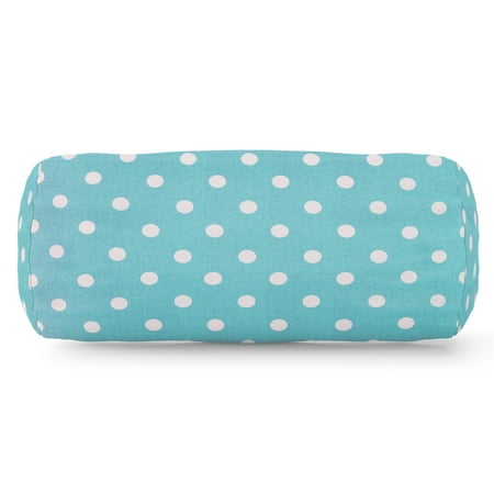 60 Inch Bolster Pillow Majestic Home Goods Indoor Aquamarine Small Polka Dot Round Bolster Decorative Throw Pillow 18.5 in L x 8 in W x 8 in H ()