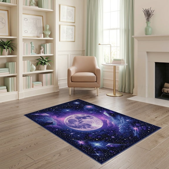 ODIKA Large Nebula Galaxy Meteorite Constellation Stars Planetary Planets for Dorm Room, Small Living Apartment, Stain Resistant Low Profile