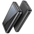 thumbnail image 1 of 1 banco de energía solar de 30000 mah, batería de cargador portátil con 2 puertos de salida y 2 de entrada, banco de energía universal USB C con linterna e indicador de 4 LED, 1 of 5