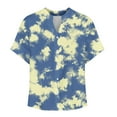 thumbnail image 4 of Women's V-Neck Button Down Tee Short Sleeve Tie Dye Ombre Top Loose Fit Casual Summer Blouse Comfortable for Everyday, 4 of 5