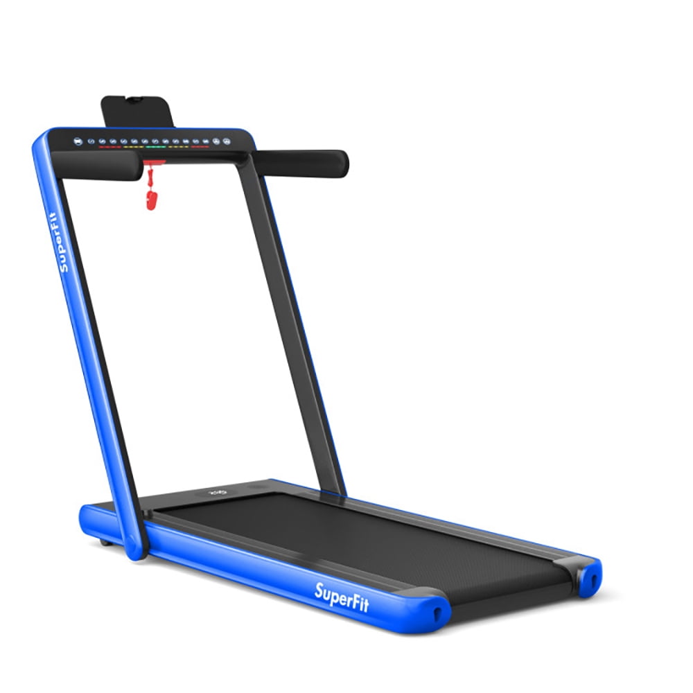 Yardi Yard 2-in-1 Electric Motorized Health and Fitness Folding Treadmill with Dual Display-Blue, Treadmill for Walking & Running