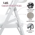 thumbnail image 5 of Set 8 Sillas Plegables Reforzadas 120kg Acero Polietileno Comedor Hogar Eventos Color Blanca., 5 of 5